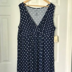 St. John’s Bay Polkadot Dress, Navy Blue